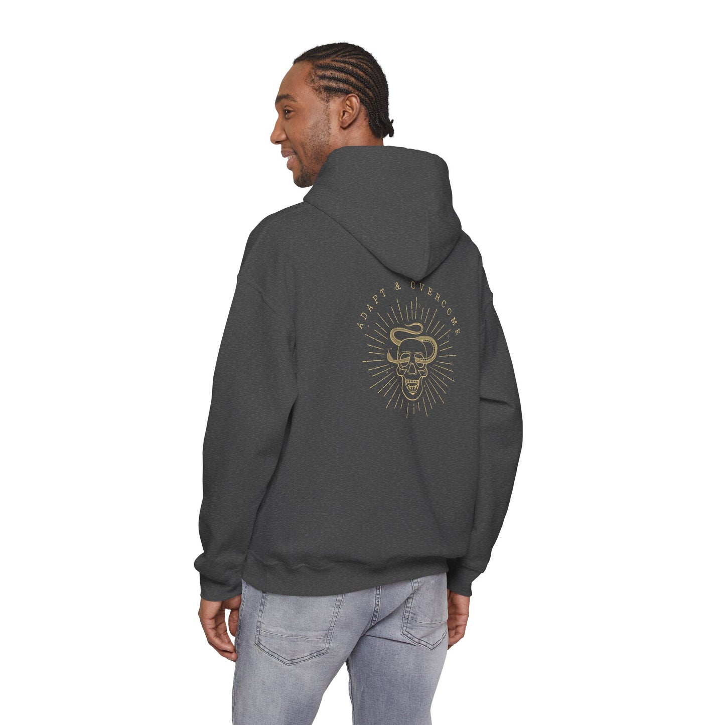 Adapt & Overcome Skull entwined Snake Hooded Sweatshirt