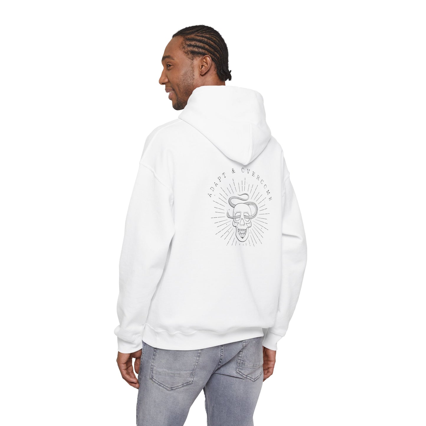 Adapt & Overcome Skull entwined Snake Hooded Sweatshirt