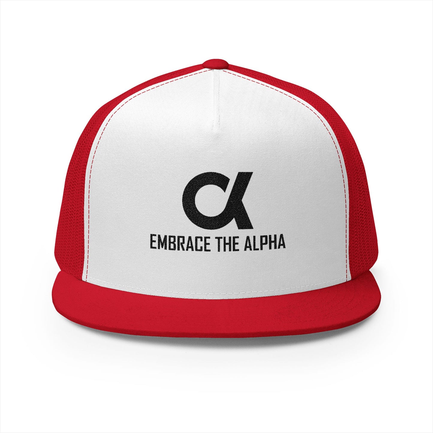 Embrace the Alpha 5 Panel Trucker Cap, Casual Hat, Adjustable Cap, Stylish Headwear for Outdoor Activities, Perfect Gift for Him
