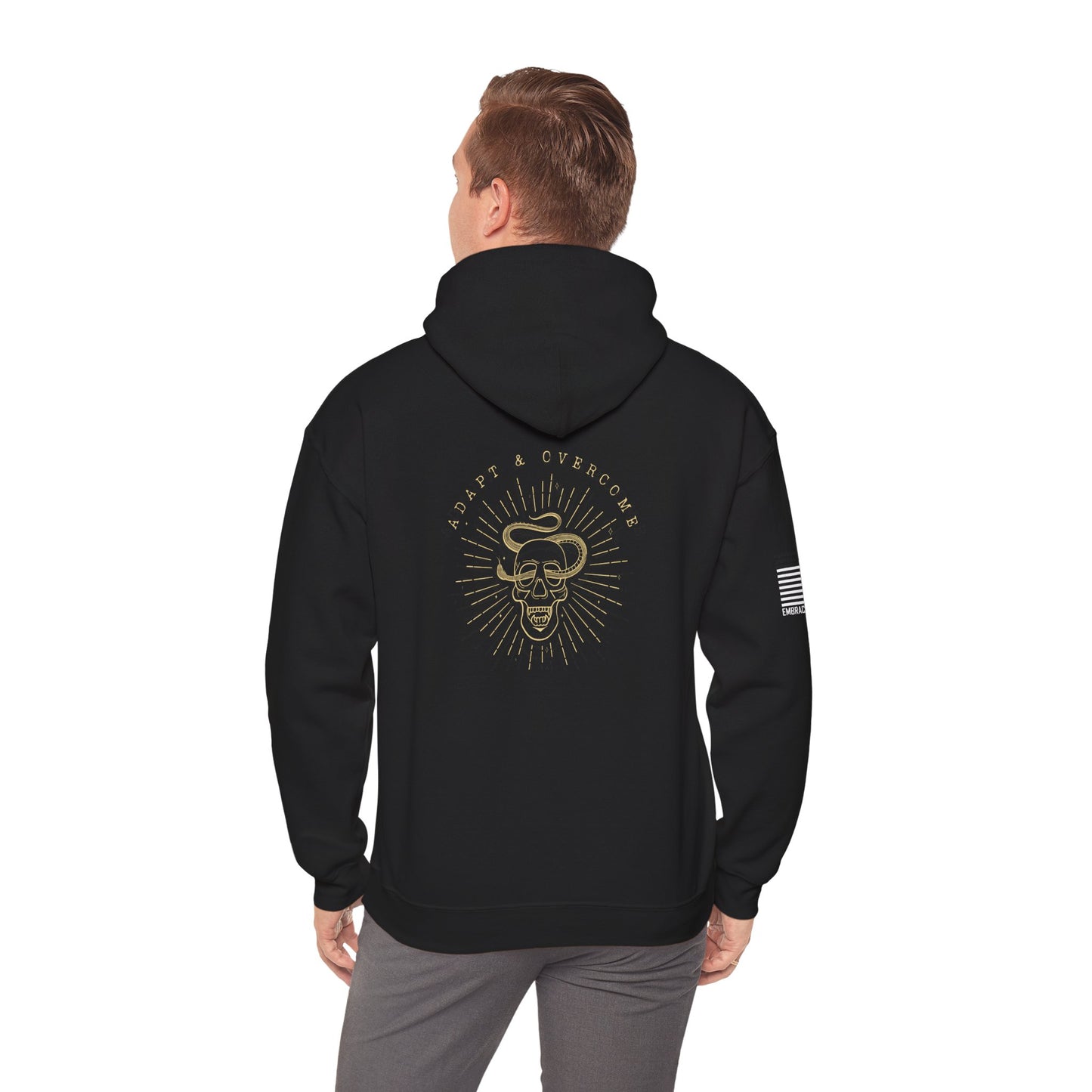 Adapt & Overcome Skull entwined Snake Hooded Sweatshirt