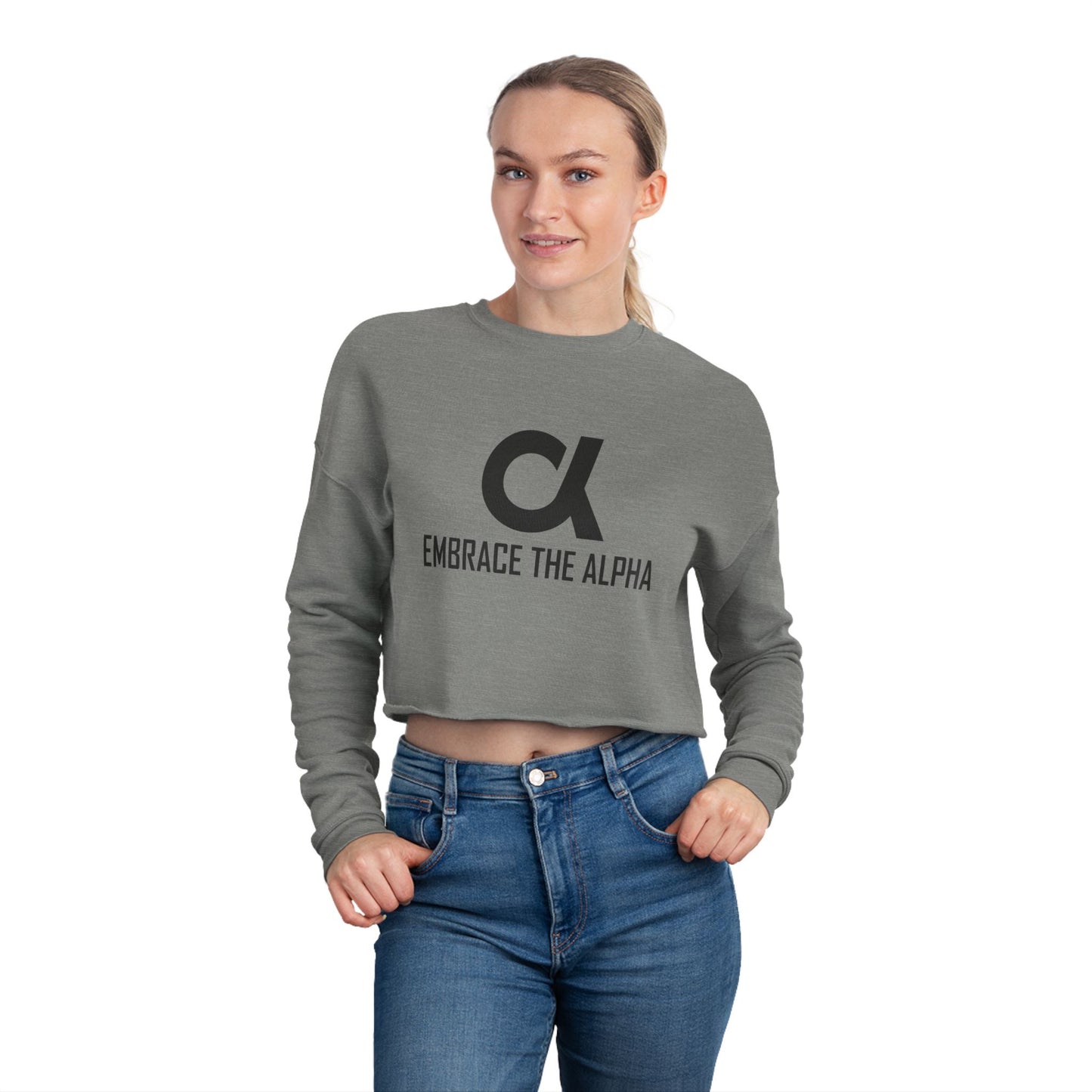 Cropped Sweatshirt - Women's Large Center Logo