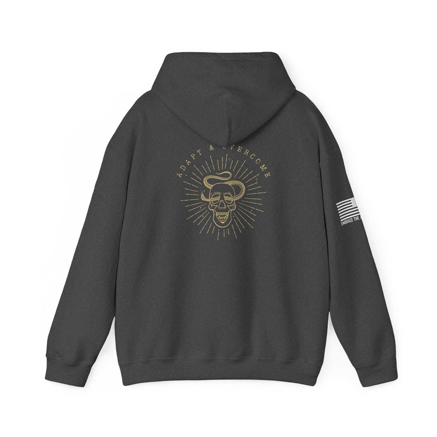 Adapt & Overcome Skull entwined Snake Hooded Sweatshirt
