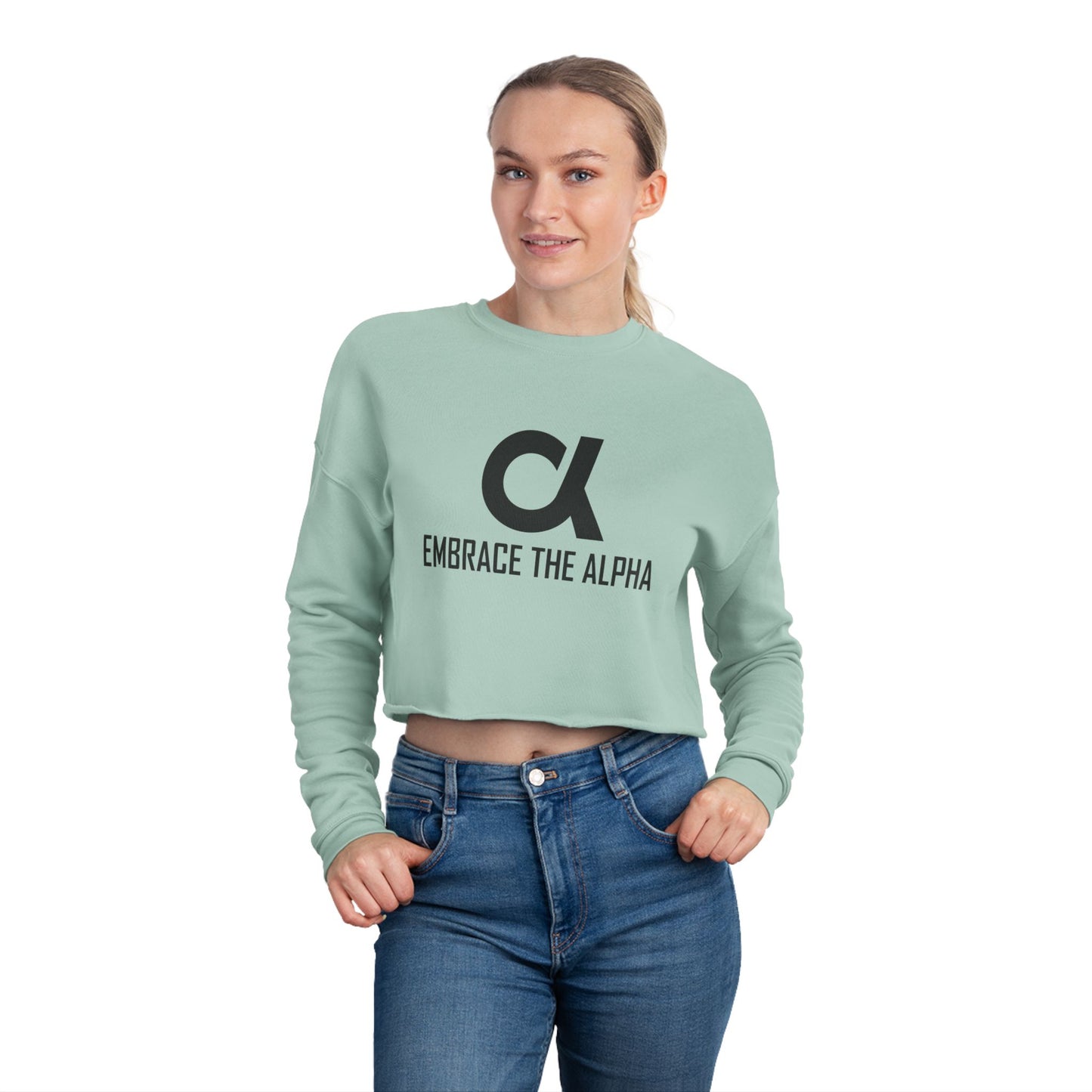 Cropped Sweatshirt - Women's Large Center Logo