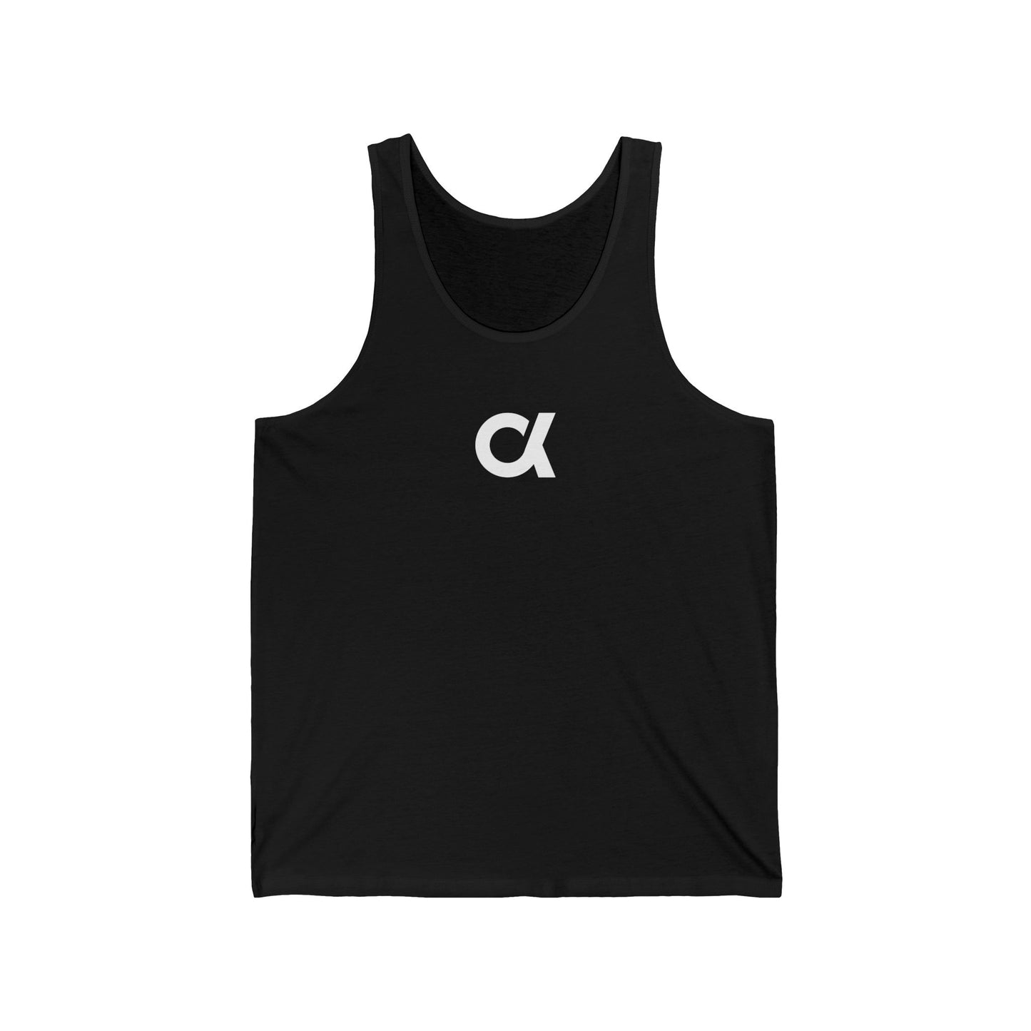Unisex Jersey Tank Top with Minimalist Logo, Casual Summer Wear, Gym & Workout Top, Graphic Tank for Fitness and Relaxation