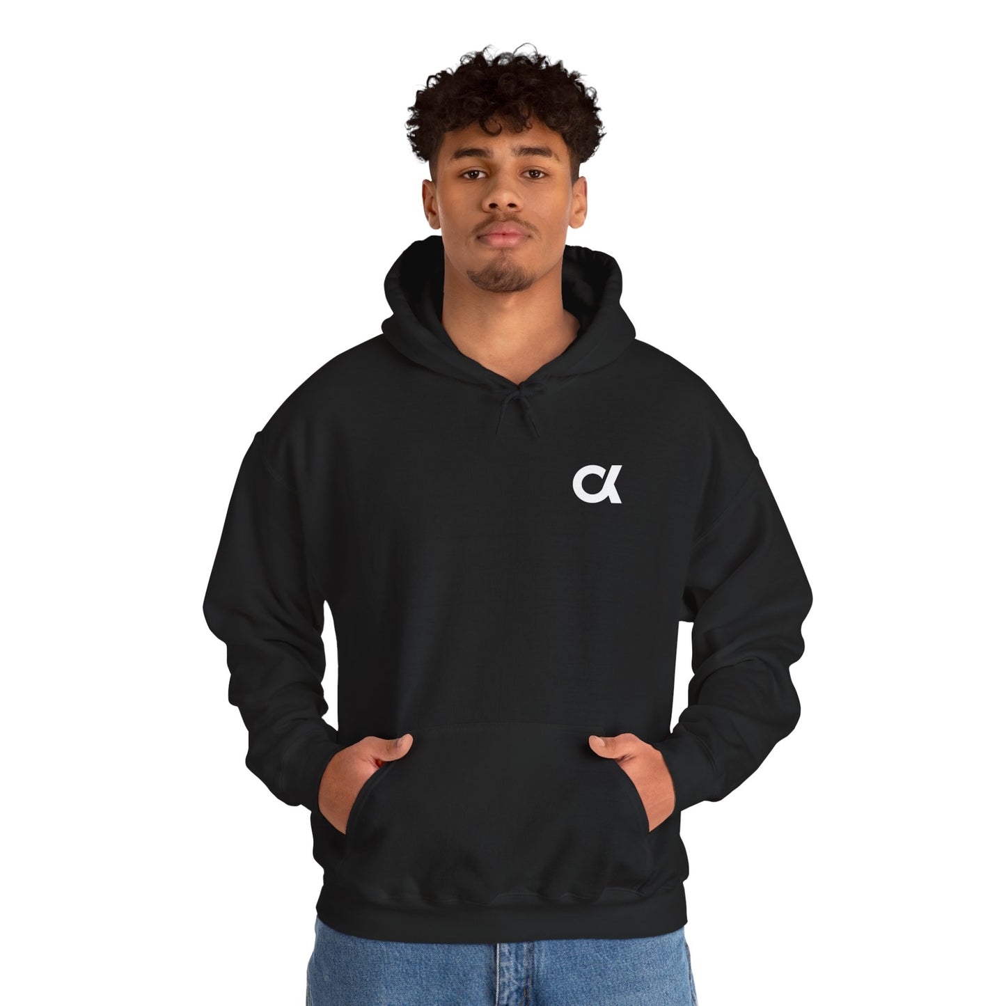 Minimalist Black Hoodie with Eye-Catching Graphic, Unisex Warm Sweatshirt for Everyday Comfort, Gift for Holidays and Friends
