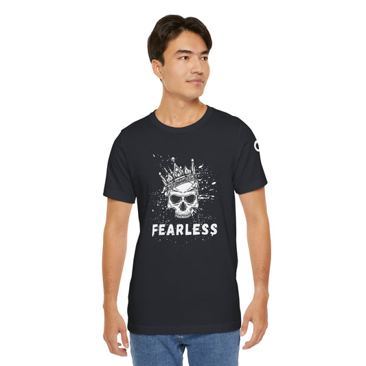 Fearless Skull Unisex Tee, Edgy Graphic T-Shirt, Cool Casual Wear, Gift for Him or Her, Perfect for Music Festivals, Streetwear