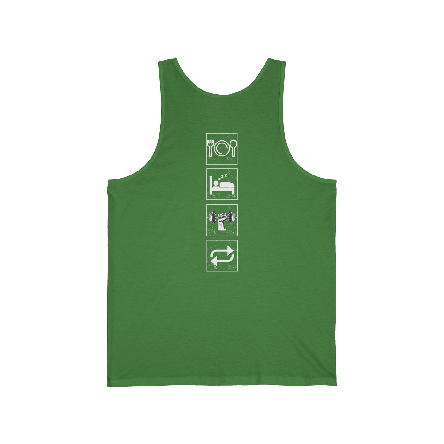 Unisex Jersey Tank Top with Minimalist Logo, Casual Summer Wear, Gym & Workout Top, Graphic Tank for Fitness and Relaxation