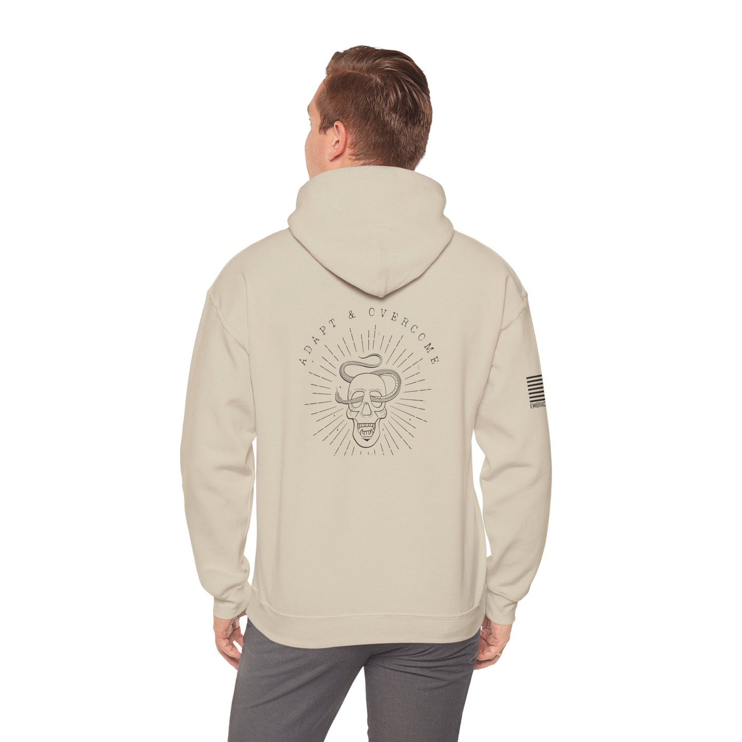 Adapt & Overcome Skull entwined Snake Hooded Sweatshirt